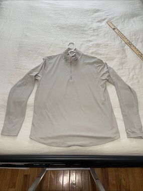 All In Motion Men's Light Gray Long-Sleeve Quarter-Zip Performance Top